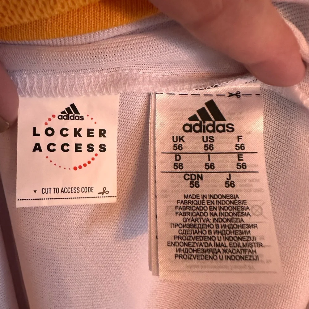 adidas White & Gold Locker Access Jersey